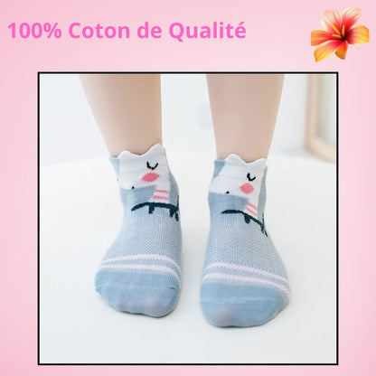Chaussettes Bébé P'tits Pieds™ BabySteps | Pack 5 Paires | Coton 100%