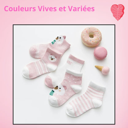 Chaussettes Bébé P'tits Pieds™ BabySteps | Pack 5 Paires | Coton 100%