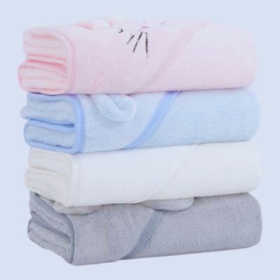 Serviette de Bain à Capuche Towel Baby™ | Coton 100% | 0-3 ans 80x80cm