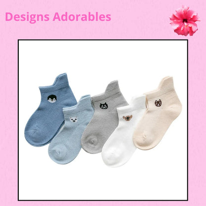 Chaussettes Bébé P'tits Pieds™ BabySteps | Pack 5 Paires | Coton 100%