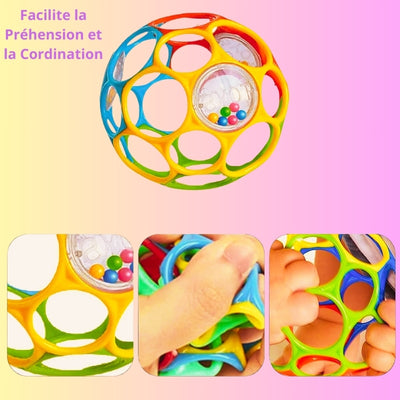 Balle Sensorielle Tactiballe™ | Jouet Éducatif Bébé | Hochet avec Grelot