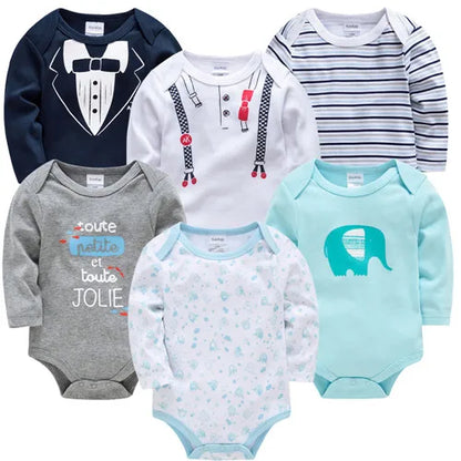 Bodies Bébé BinChic™ | Lot 6 Pièces | Manches Longues Coton 100%