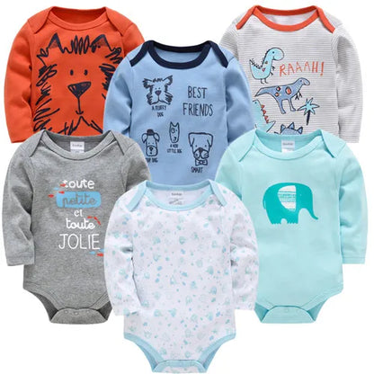 Bodies Bébé BinChic™ | Lot 6 Pièces | Manches Longues Coton 100%