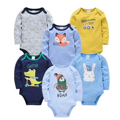 Bodies Bébé BinChic™ | Lot 6 Pièces | Manches Longues Coton 100%