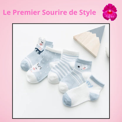 Chaussettes Bébé P'tits Pieds™ BabySteps | Pack 5 Paires | Coton 100%