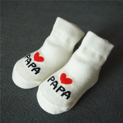 Chaussettes Bébé Socksy Love™ | MAMA PAPA | Nouveau-né Coton Doux