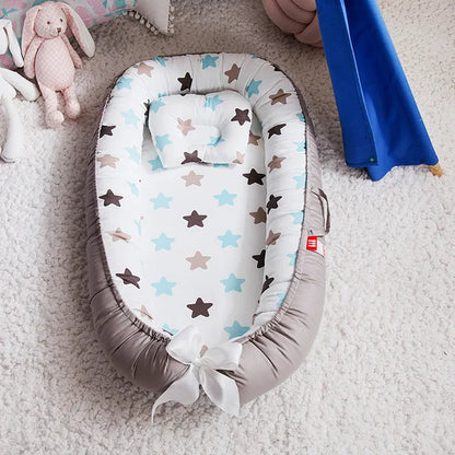 Berceau Portable de Voyage SnugNest™ | 0-3 ans | Coton Respirant