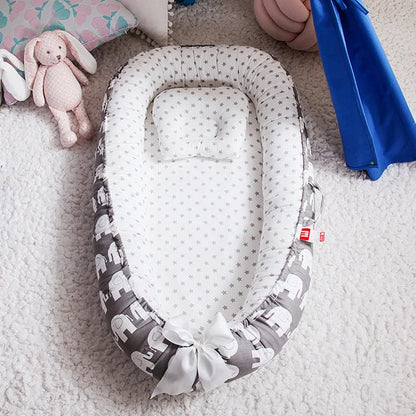 Berceau Portable de Voyage SnugNest™ | 0-3 ans | Coton Respirant