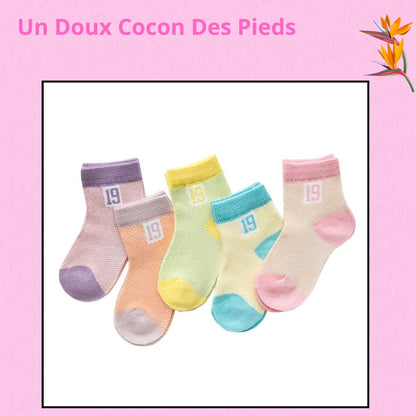 Chaussettes Bébé P'tits Pieds™ BabySteps | Pack 5 Paires | Coton 100%