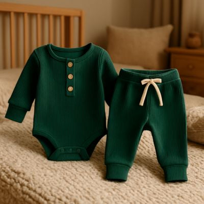 Ensemble bébé côtelé 2 pièces | Pit Stripe ™ | Binoubabyshop