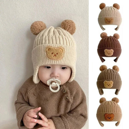 Bonnet Bébé Protection Oreilles Motif Ours – Chaud & Doux | CubCap™ | 0-12 Mois - Binoubabyshop