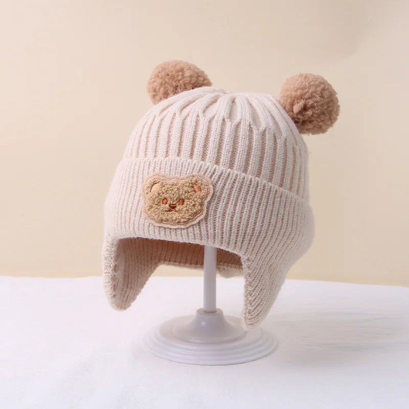 Bonnet Bébé Protection Oreilles Motif Ours – Chaud & Doux | CubCap™ | 0-12 Mois - Binoubabyshop