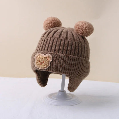 Bonnet Bébé Protection Oreilles Motif Ours – Chaud & Doux | CubCap™ | 0-12 Mois - Binoubabyshop