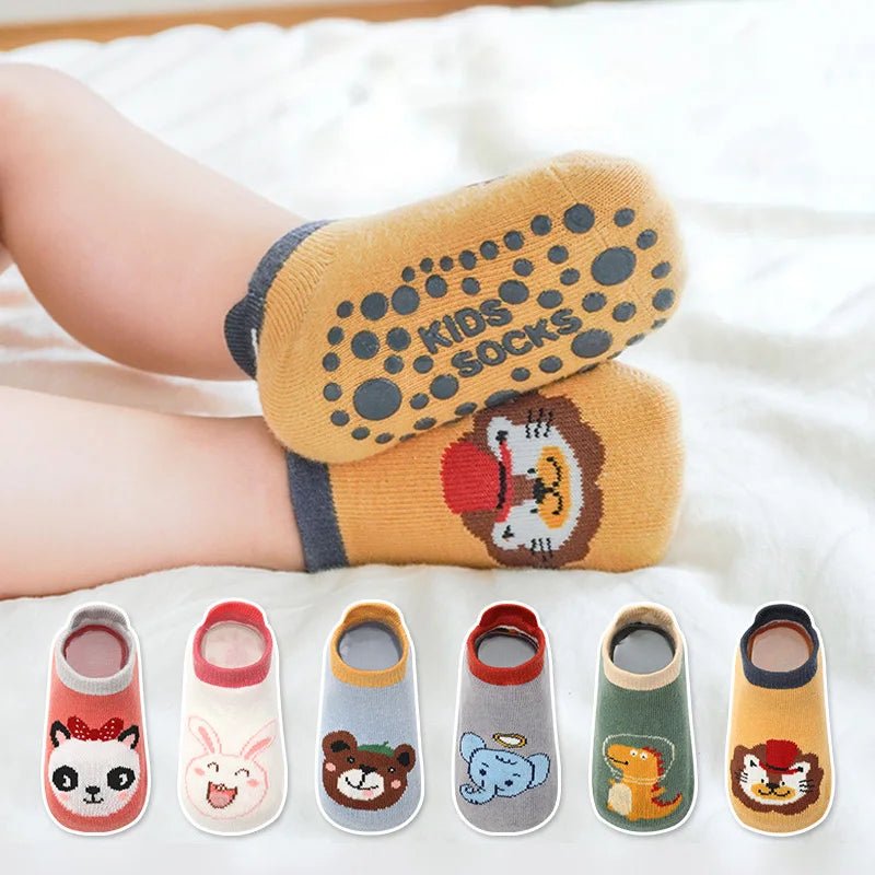 Chaussettes Anti-Dérapantes Bébé BabygripSocks™ | Pack 6 Paires | Coton - Binoubabyshop