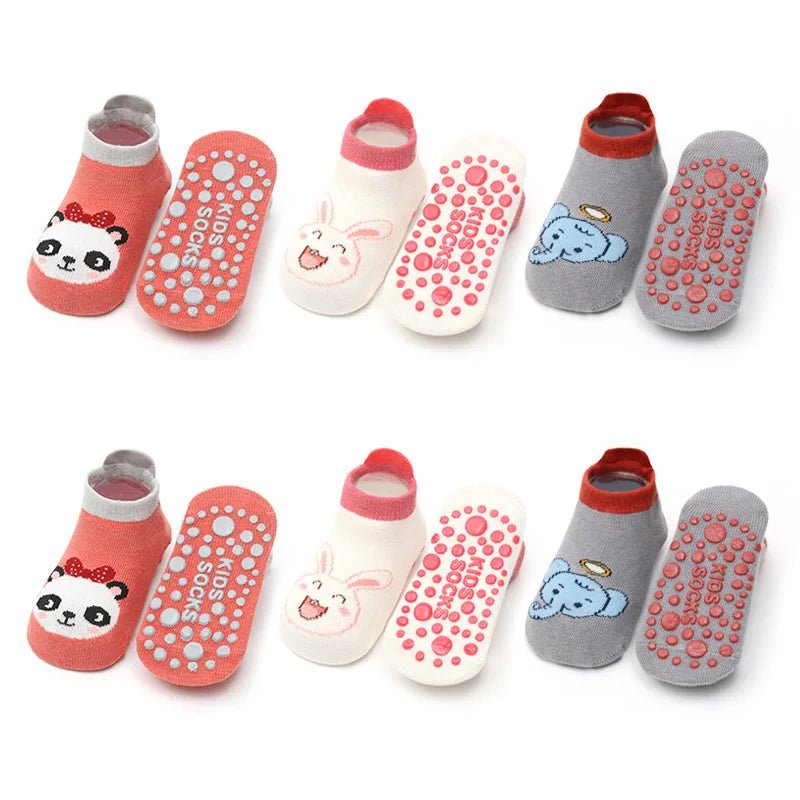 Chaussettes Anti-Dérapantes Bébé BabygripSocks™ | Pack 6 Paires | Coton - Binoubabyshop
