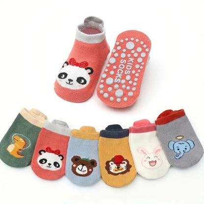 Chaussettes Anti-Dérapantes Bébé BabygripSocks™ | Pack 6 Paires | Coton - Binoubabyshop