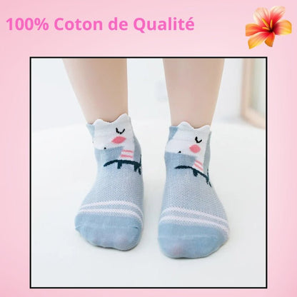 Chaussettes Bébé P'tits Pieds™ BabySteps | Pack 5 Paires | Coton 100% - Binoubabyshop