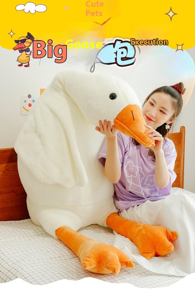 Peluche Géante Oie Blanche — Coussin Doux & Moelleux | 50 à 190 cm - Binoubabyshop