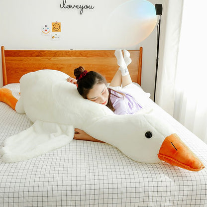 Peluche Géante Oie Blanche — Coussin Doux & Moelleux | 50 à 190 cm - Binoubabyshop
