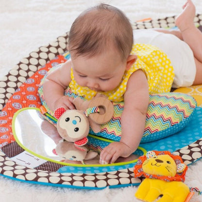 Tapis d'Éveil Multisensoriel Bébé — Miroir, Hochets & Coussin | Dès la Naissance - Binoubabyshop