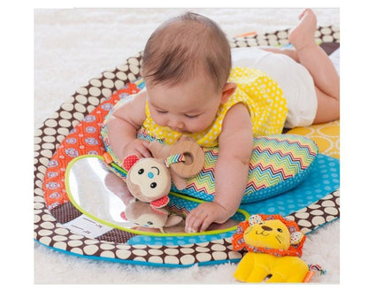 Tapis d'Éveil Multisensoriel Bébé — Miroir, Hochets & Coussin | Dès la Naissance - Binoubabyshop